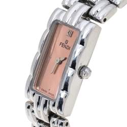 Pre Owned Fendi Salmon Stainless Steel 660L Women's Wristwatch 14 mm