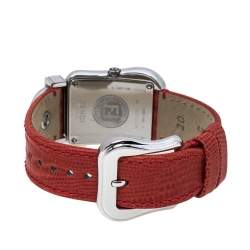 Pre Owned Fendi Mother of Pearl Stainless Steel Leather B.Fendi 3800G Women's Wristwatch 33 mm