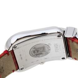 Pre Owned Fendi Mother of Pearl Stainless Steel Leather B.Fendi 3800G Women's Wristwatch 33 mm