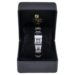 Pre Owned Fendi White/Black Stainless Steel Secret 5500L Women's Wristwatch 20 mm