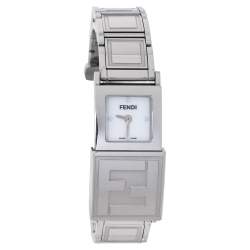 Pre Owned Fendi White/Black Stainless Steel Secret 5500L Women's Wristwatch 20 mm