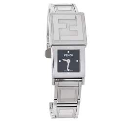 Pre Owned Fendi White/Black Stainless Steel Secret 5500L Women's Wristwatch 20 mm