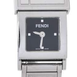 Pre Owned Fendi White/Black Stainless Steel Secret 5500L Women's Wristwatch 20 mm