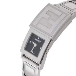Pre Owned Fendi White/Black Stainless Steel Secret 5500L Women's Wristwatch 20 mm