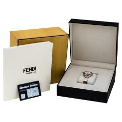 Fendi Opaline White Two-Tone Stainless Steel Runaway 71000M Women's Wristwatch 36 mm