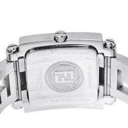 Pre Owned Fendi Silver Stainless Steel Quadro 6000G Women's Wristwatch 30 mm