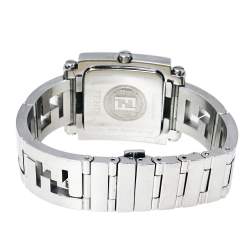 Pre Owned Fendi Silver Stainless Steel Quadro 6000G Women's Wristwatch 30 mm