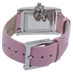 Pre Owned Fendi Mother of Pearl Leather Stainless Steel 7100L Women's Wristwatch 21 MM