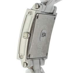 Pre Owned Fendi White Ceramic Stainless Steel Quadro F622140 Women's Wristwatch 30 mm