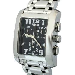 Pre Owned Fendi Black Stainless Steel Chronograph Orologi 7500G Women's Wristwatch 32mm