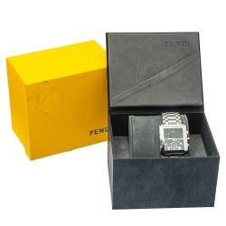 Pre Owned Fendi Black Stainless Steel Chronograph Orologi 7500G Women's Wristwatch 32mm