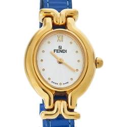 Pre Owned Fendi Silver Gold-Plated Stainless Steel Interchangeable Strap 640L Women's Wristwatch 24 mm