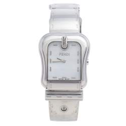 Pre Owned Fendi Mother Of Pearl Stainless Steel B.Fendi 3800G Women's Wristwatch 33 mm