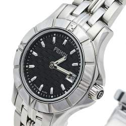 Pre Owned Fendi Black Stainless Steel 2600L Quartz Women's Wristwatch 27 mm