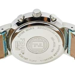 Pre Owned Fendi Mother Of Pearl Stainless Steel & Leather 4500L Women's Wristwatch 32 mm