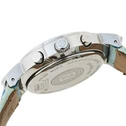 Pre Owned Fendi Mother Of Pearl Stainless Steel & Leather 4500L Women's Wristwatch 32 mm