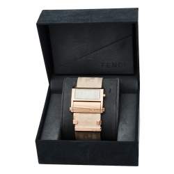 مملوكة مسبقًا Fendi Cream Rose Gold Tone Stainless Steel Zip Code 1140L Women's Wristwatch 38 mm