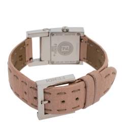 Pre Owned ساعة يد نسائية فندي كوارتز 5200أل جلد ستانلس ستيل كريمي 23مم