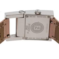 Pre Owned ساعة يد نسائية فندي كوارتز 5200أل جلد ستانلس ستيل كريمي 23مم