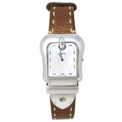 Pre Owned Fendi Mother of Pearl Stainless Steel B.Fendi 3800G Women's Wristwatch 33 mm