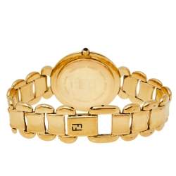 Pre Owned Fendi Mother of Pearl Gold Tone Stainless Steel 700G Women's Wristwatch 35 mm