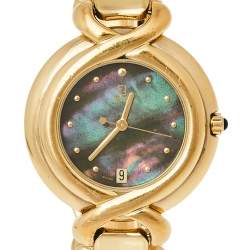 Pre Owned Fendi Mother of Pearl Gold Tone Stainless Steel 700G Women's Wristwatch 35 mm