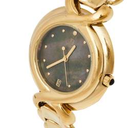 Pre Owned Fendi Mother of Pearl Gold Tone Stainless Steel 700G Women's Wristwatch 35 mm
