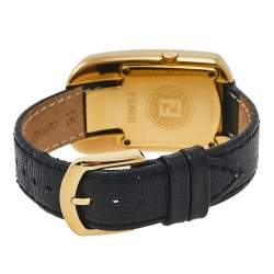 Pre Owned Fendi Black Gold Plated Stainless Steel Chameleon Diamond 30000M Women's Wristwatch 29 mm