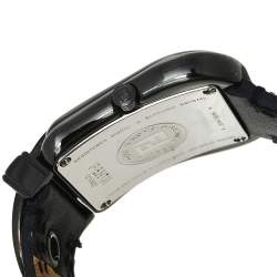 Pre Owned Fendi Black PVD Coated Stainless Steel Leather B.Fendi 3800G Women's Wristwatch 33 mm