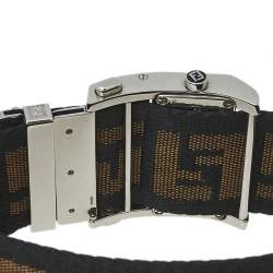 Pre Owned Fendi Cream Stainless Steel FF Zip Code 1120L Women's Wristwatch 38 mm