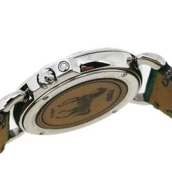 Pre Owned Fendi Black Stainless Steel Leather Selleria 8100M Women's Wristwatch 37 mm