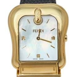 مملوكة مسبقًا Fendi Mother of Pearl Gold Plated Stainless Steel B.Fendi 3800G Women's Wristwatch 33 mm