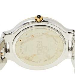 Pre Owned Fendi White Two-Tone Stainless Steel 920G Women's Wristwatch 36 mm
