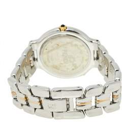 Pre Owned Fendi White Two-Tone Stainless Steel 920G Women's Wristwatch 36 mm