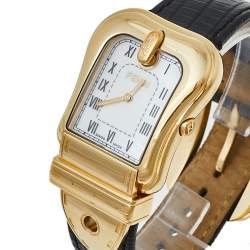 Pre Owned Fendi Mother of Pearl Gold Plated Stainless Steel Leather B.Fendi 3800G Women's Wristwatch 33 mm