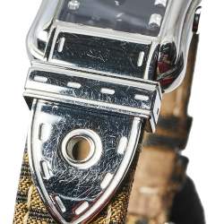 مملوكة مسبقًا ساعة يد نسائية فندي بي فندي 3800L كانفاس ستانلس ستيل سوداء 23 مم