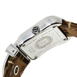 مملوكة مسبقًا ساعة يد نسائية فندي بي فندي 3800L كانفاس ستانلس ستيل سوداء 23 مم