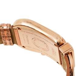 Pre Owned Fendi Rose Gold Plated Stainless Steel and Leather B.Fendi 3800G Women's Wristwatch 33 mm