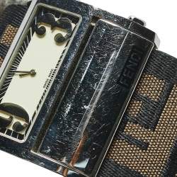 مملوكة مسبقًا Fendi Cream Stainless Steel and Canvas Orologi 1120G Women's Wristwatch 45 mm