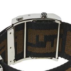 مملوكة مسبقًا Fendi Cream Stainless Steel and Canvas Orologi 1120G Women's Wristwatch 45 mm