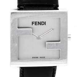 Pre Owned ساعة يد نسائية فندي لوغو سكوير 4000L ستانلس ستيل فضي 31 مم