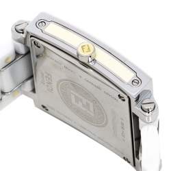 Fendi White Ceramic And Stainless Steel Diamonds Quadro 6200G Women's Wristwatch 30 mm