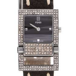 مملوكة مسبقًا ساعة يد نسائية فندي 5200L ستانلس ستيل جلد بني 23 مم