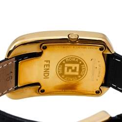 Pre Owned  Fendi Black Gold Plated Stainless Steel Leather Chameleon 30000M Women's Wristwatch 29 mm