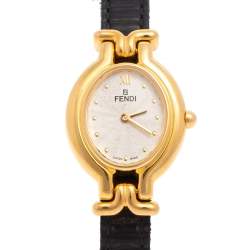 Pre Owned Fendi White Gold Plated Stainless Steel 640L Women's Wristwatch 24 mm