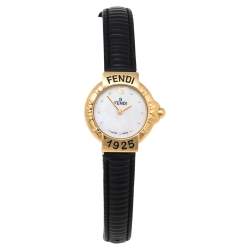 Pre Owned Fendi Mother of Pearl Gold Plated Stainless Steel 430L Women's Wristwatch 25 mm