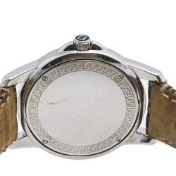 Pre Owned Fendi Brown Stainless Steel Leather 002-149 Women's Wristwatch 37 mm