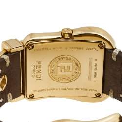Pre Owned Fendi Mother of Pearl Gold Plated Stainless Steel Leather B.Fendi 3800G Women's Wristwatch 33 mm