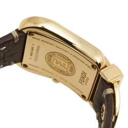 Pre Owned Fendi Mother of Pearl Gold Plated Stainless Steel Leather B.Fendi 3800G Women's Wristwatch 33 mm