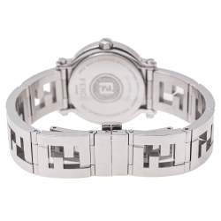 Pre Owned Fendi Pink Mother of Pearl Stainless Steel 6100L Womens's Wristwatch 28 mm